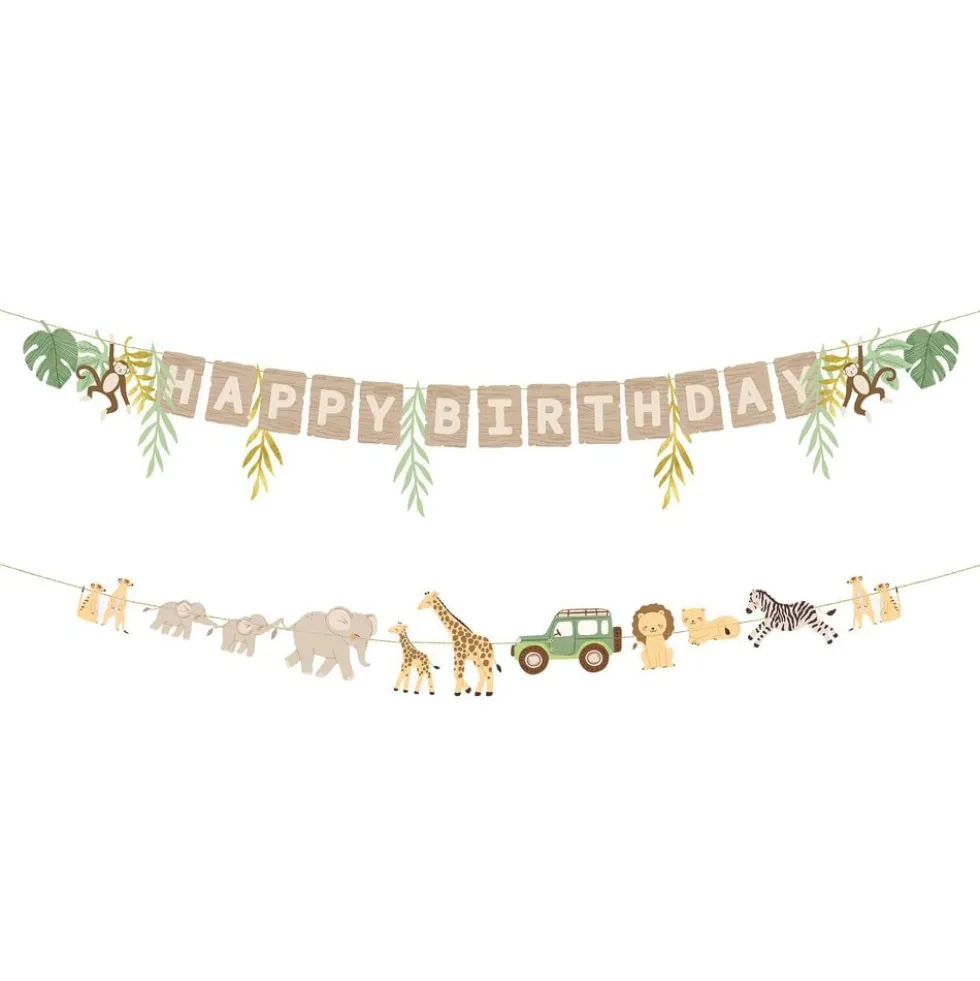 Happy Birthday Safari Party -viirinauhat