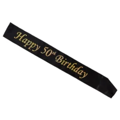 Happy 50th Birthday -kunniaviitta Musta/Kulta