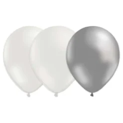 Hääilmapallot Valkoinen/harmaa/vakoinen Metallic