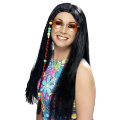 Hippieperuukki Musta