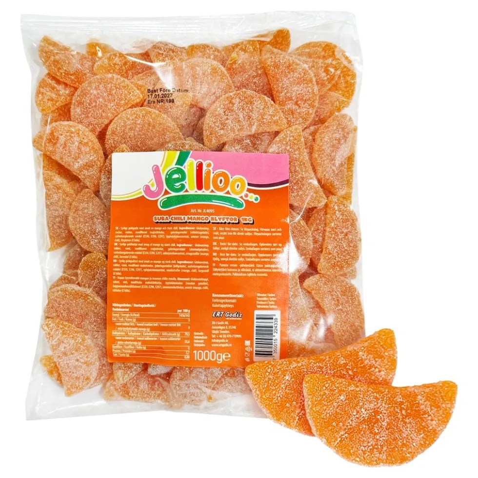 Jellioo Sura Chili-Mango Karkkiviipaleet Suurpakkaus