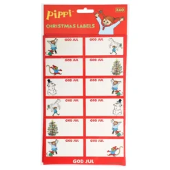 Jouluetiketit Peppi Pitkätossu