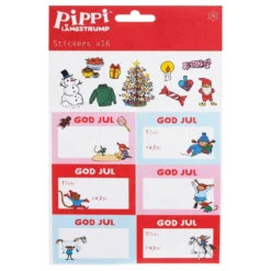 Jouluetiketit Peppi Pitkätossu
