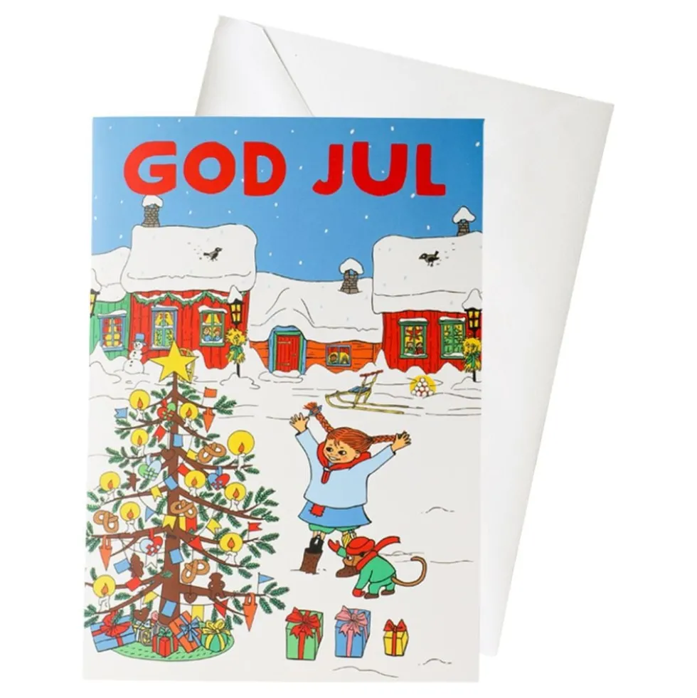 Joulukortti Peppi Pitkätossu
