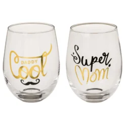 Juomalasisetti Super Mom & Daddy Cool