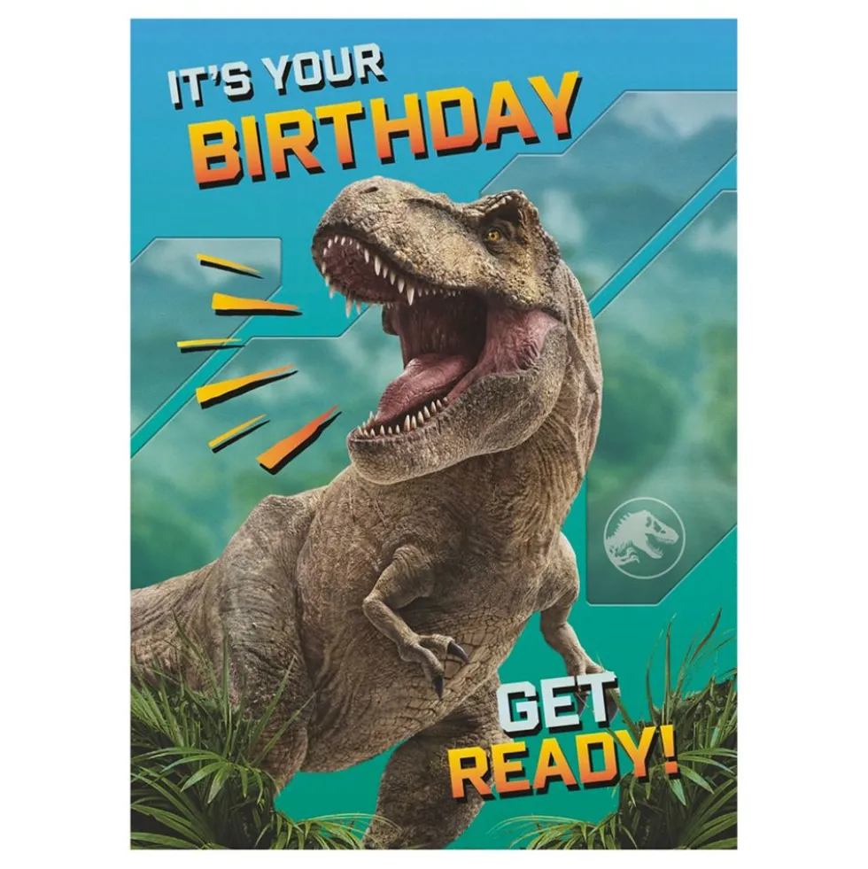 Jurassic World -syntymäpäiväkortti