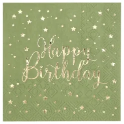 Kahvilautasliinat Happy Birthday Vihreä/Kulta