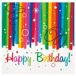 Kahviservietit Happy Birthday Sateenkaari