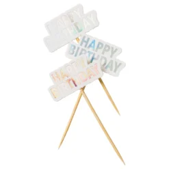 Kakkukoriste Happy Birthday Hohtava