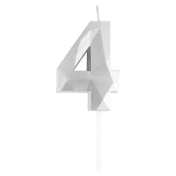 Kakkukynttilä Numero Timantti Hopea