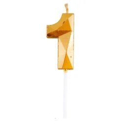Kakkukynttilä Numero Timantti Kulta