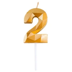 Kakkukynttilä Numero Timantti Kulta