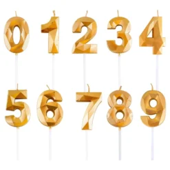 Kakkukynttilä Numero Timantti Kulta