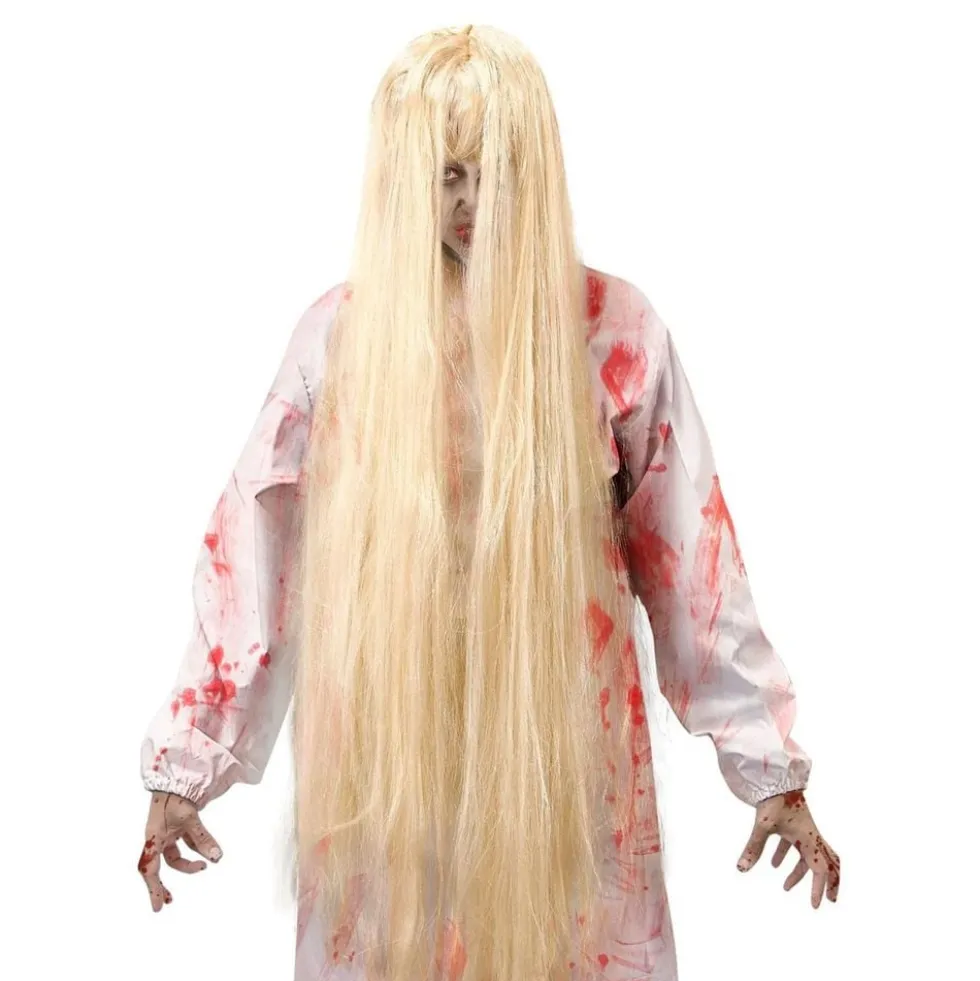 Kauhutyttö Pitkä Peruukki Blond