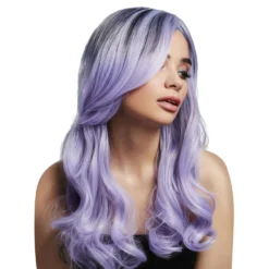 Khloe Vaaleanvioletti Kaksisävyinen Pitkä Deluxe Peruukki
