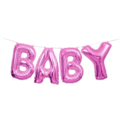 Kirjainilmapallot Baby Vaaleanpunainen