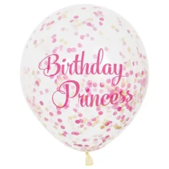 Konfetti-ilmapallot Vaaleanpunainen Birthday Princess