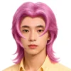 K-pop Rock Vaaleanpunainen Peruukki