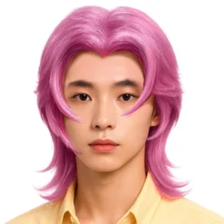 K-pop Rock Vaaleanpunainen Peruukki