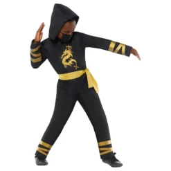 Kultainen Ninja Lasten Naamiaisasu