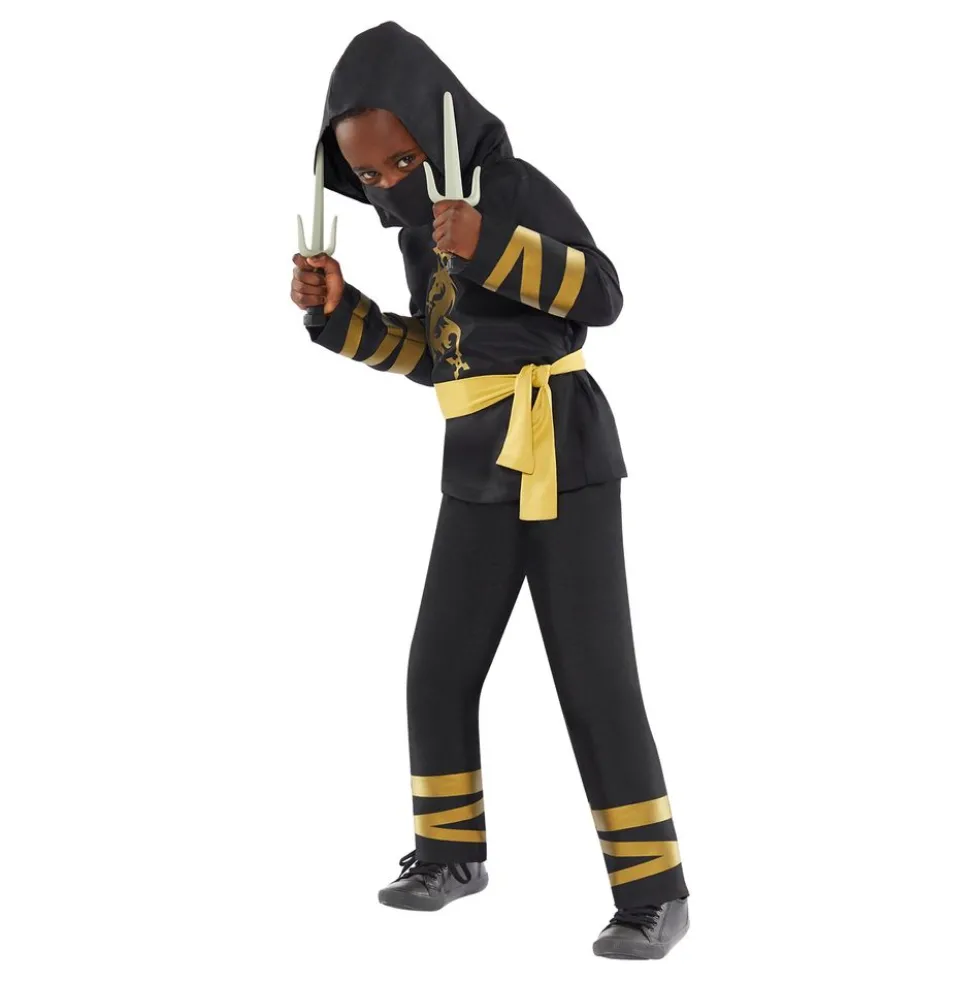 Kultainen Ninja Lasten Naamiaisasu