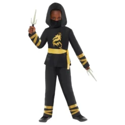Kultainen Ninja Lasten Naamiaisasu