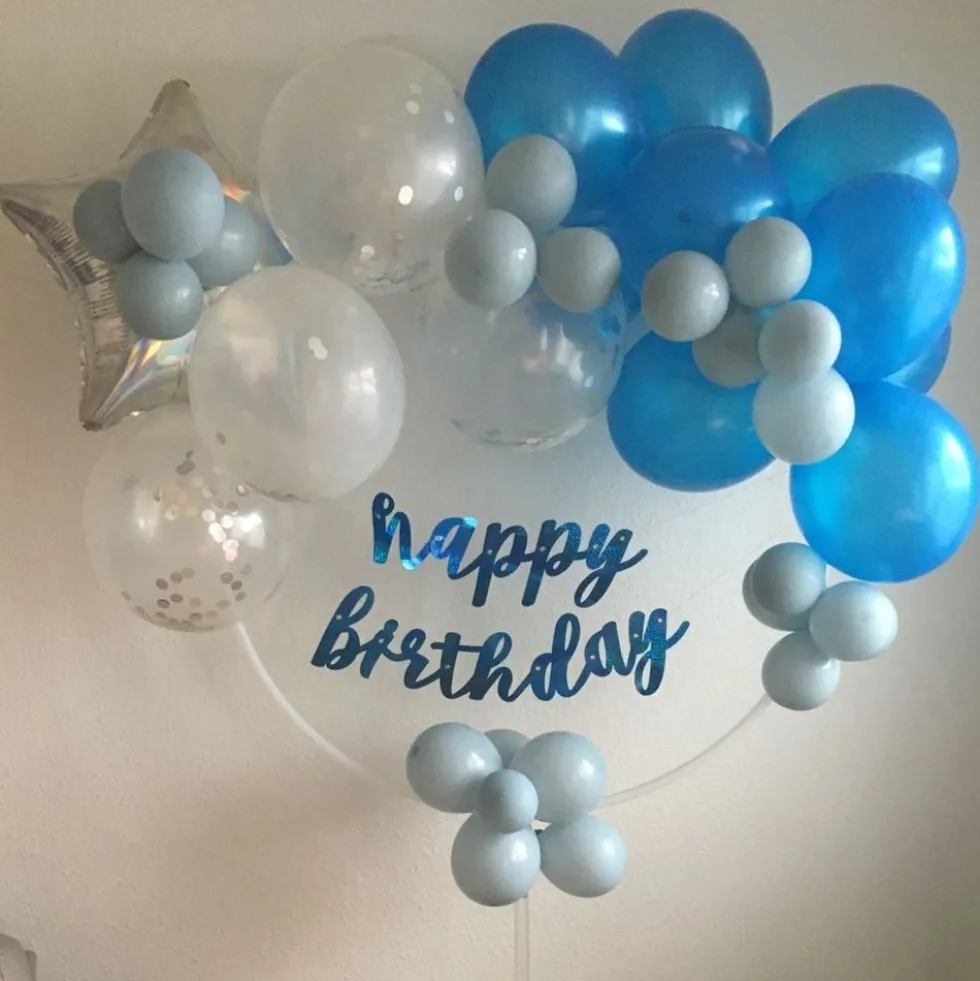 Köynnös Happy Birthday Sininen Kimaltava
