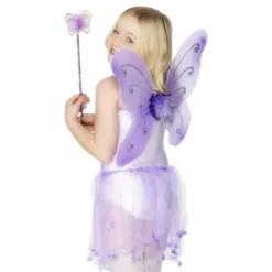 Lasten Violetti Perhossiipisetti Taikasauvalla