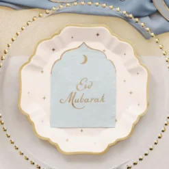 Lautasliinat Eid Mubarak Vaaleansininen
