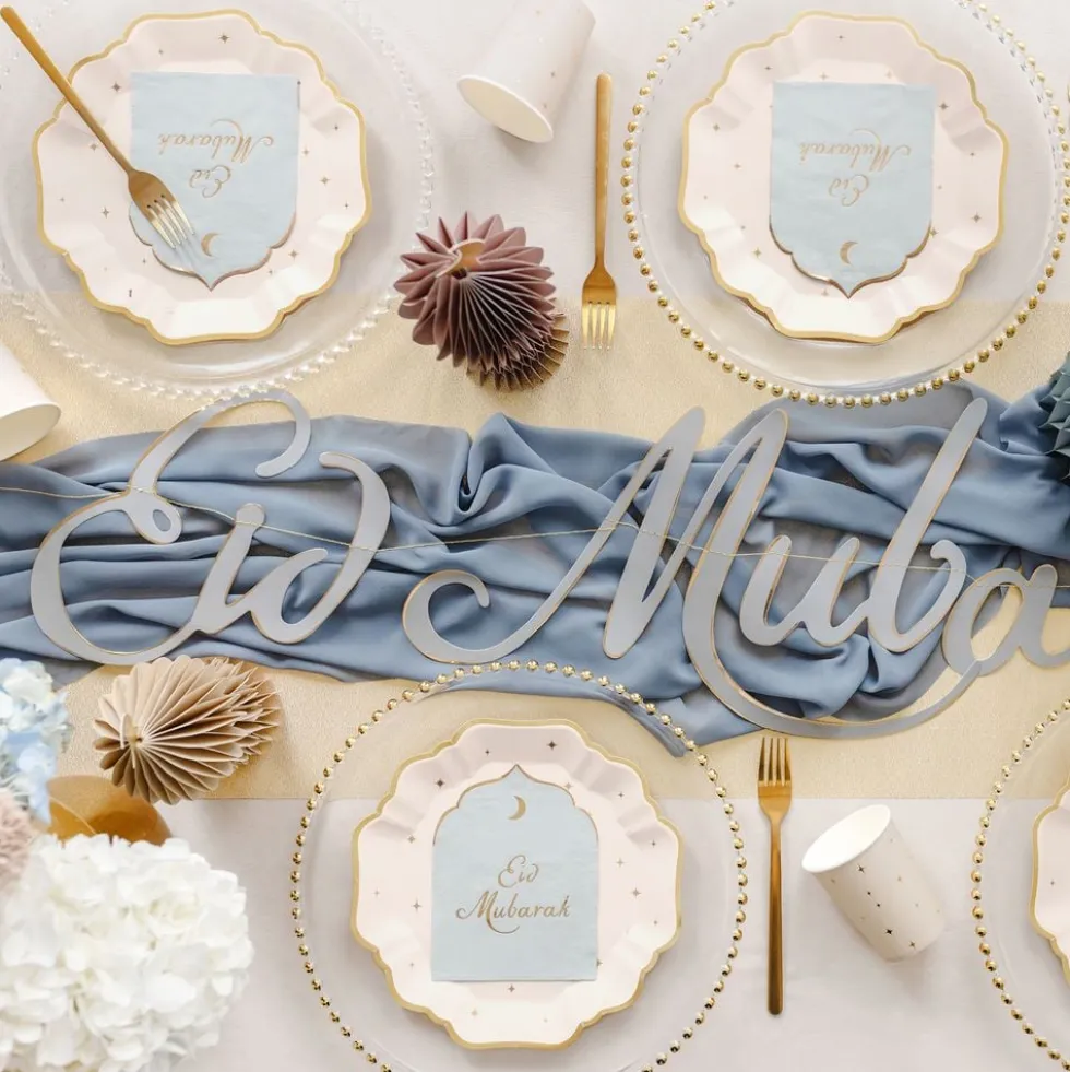 Lautasliinat Eid Mubarak Vaaleansininen