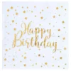 Lautasliinat Happy Birthday Kulta/Valkoinen
