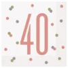 Lautasliinat 40 Valkoinen/Ruusukulta