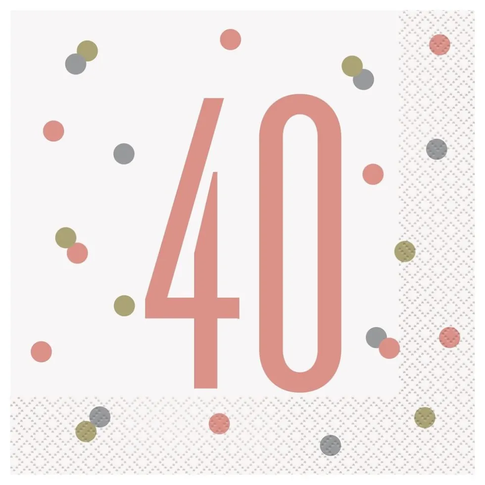 Lautasliinat 40 Valkoinen/Ruusukulta