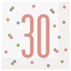 Lautasliinat 30 Valkoinen/Ruusukulta