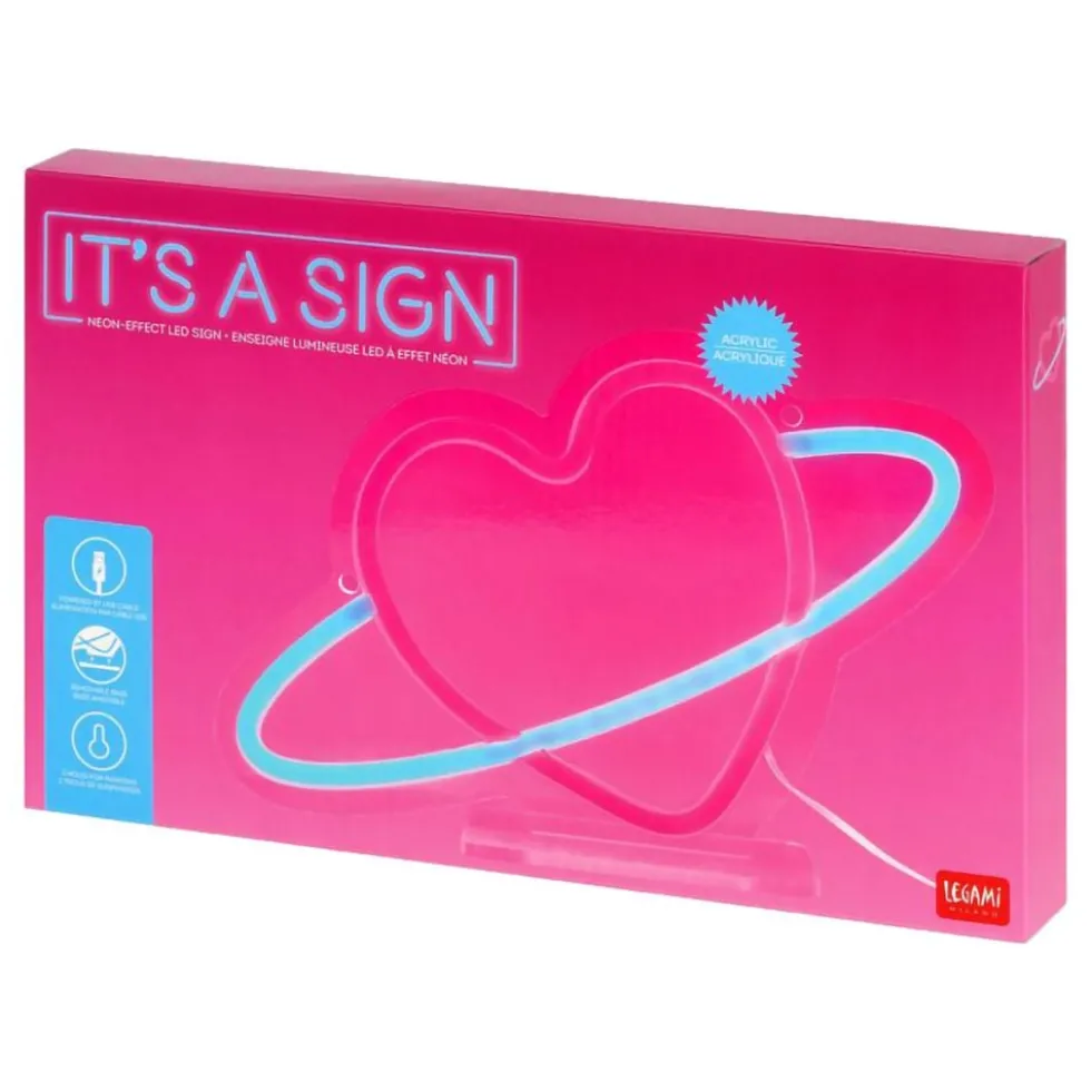 LED-lamppu Planet Heart Neon-efektillä