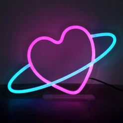 LED-lamppu Planet Heart Neon-efektillä