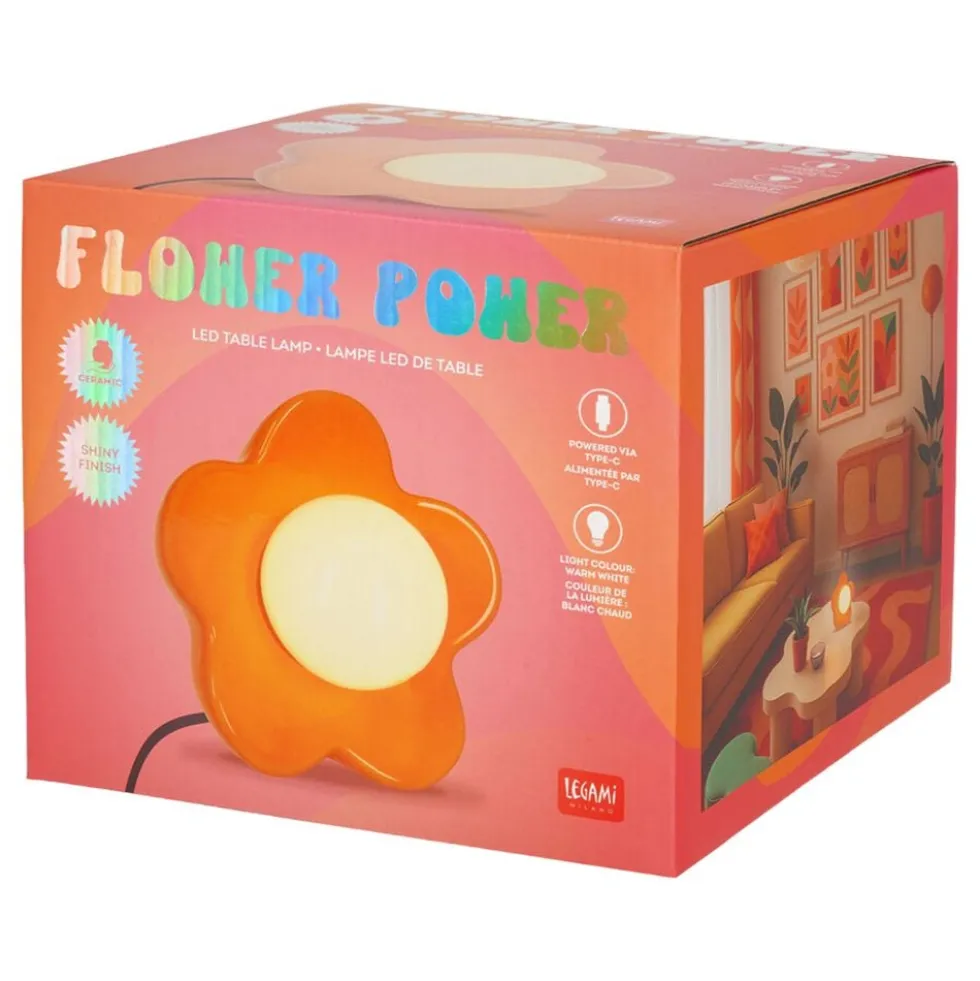 LED-pöytälamppu Flower Power Shiny Orange