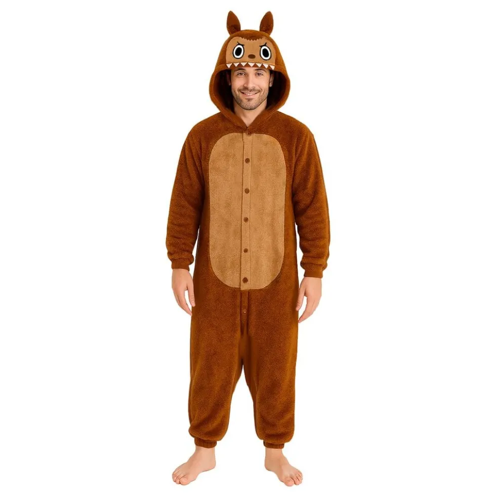 Lulu Monster Ruskea Onesie Miesten Naamiaisasu