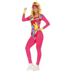 80-luvun Aerobic Vaaleanpunainen Naamiaisasu