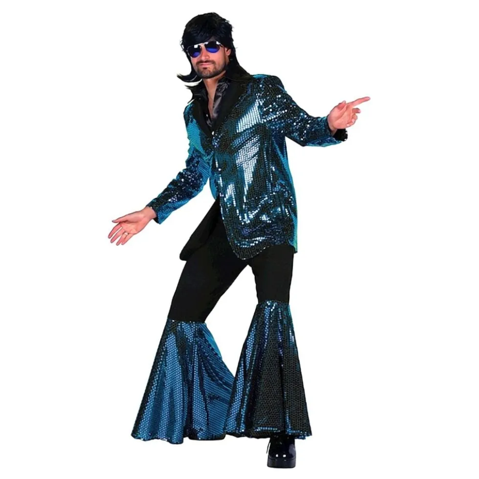 70-luvun Discoasu Turkoosi Naamiaisasu Deluxe
