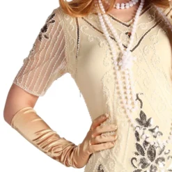 1920-luvun Gatsby Elfenben Naamiaisasu Deluxe