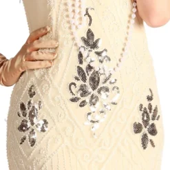 1920-luvun Gatsby Elfenben Naamiaisasu Deluxe