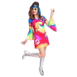 60-luvun Hippi Mekko Naamiaisasu