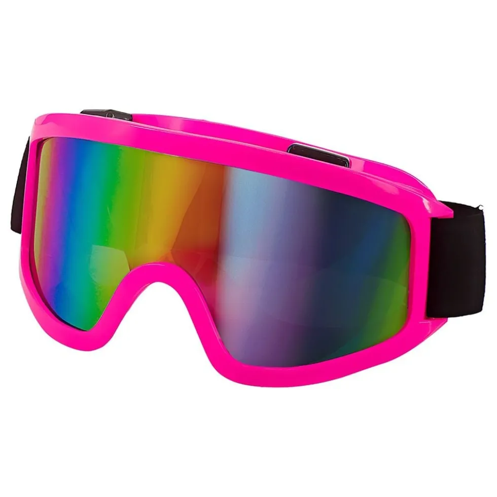 80-luvun Laskettelulasit Neonpinkki