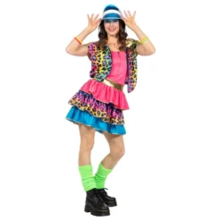 80-luvun Neon Leopardinaisten Naamiaisasu