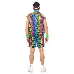 80-luvun Neon Leopard Miesten Naamiaisasu