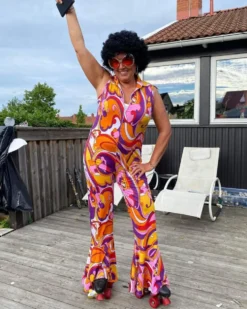 70-luvun tyttö Jumpsuit Naamiaisasu