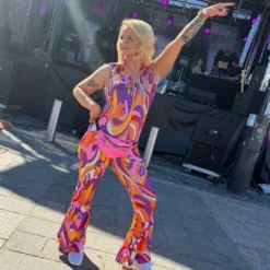 70-luvun tyttö Jumpsuit Naamiaisasu