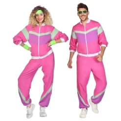 80-luvun Verryttelypuku Pinkki Naamiaisasu