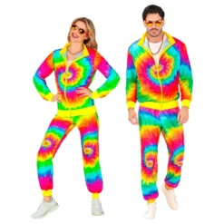 80-luvun Verryttelypuku Tie-Dye Naamiaisasu